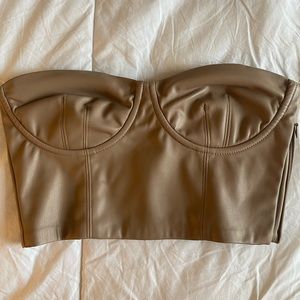 Leather bustier top